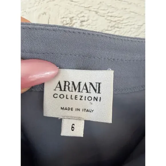 Armani Collezioni Blue Pencil Skirt Made in Italy Size 6 Classic Career Skirt - Picture 3 of 5